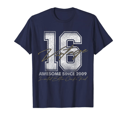 Vintage Number Shirts For Men and Women 2025 16 Year Old Gifts Vintage 2009 Limited Edition 16th Birthday T-Shirt