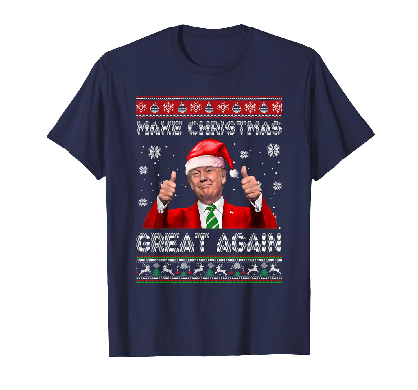 Make Christmas Great Again Xmas Funny Trump Pajamas Ugly T-Shirt