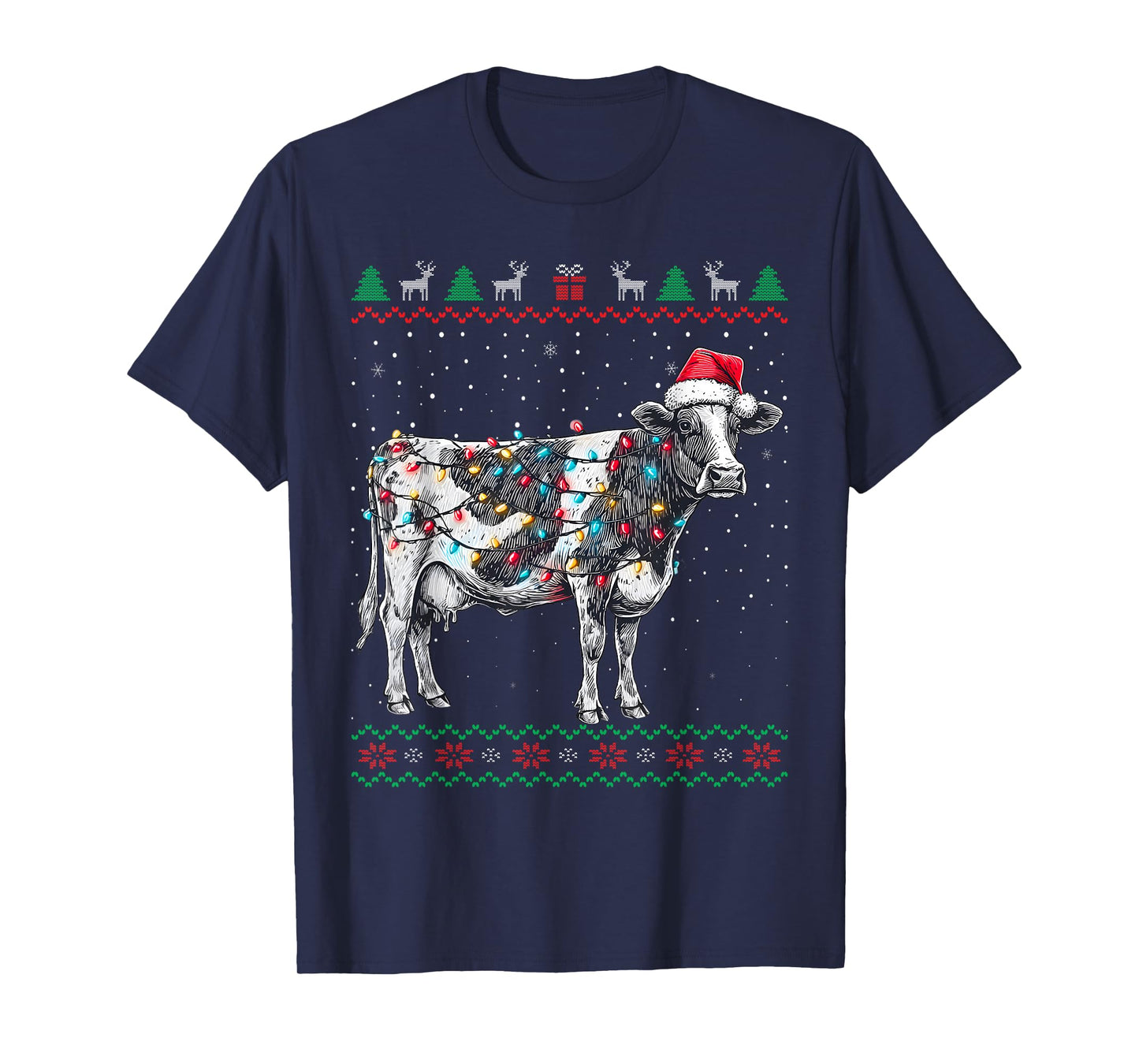 Cow Christmas Farm Animal Ugly Sweater T-Shirt