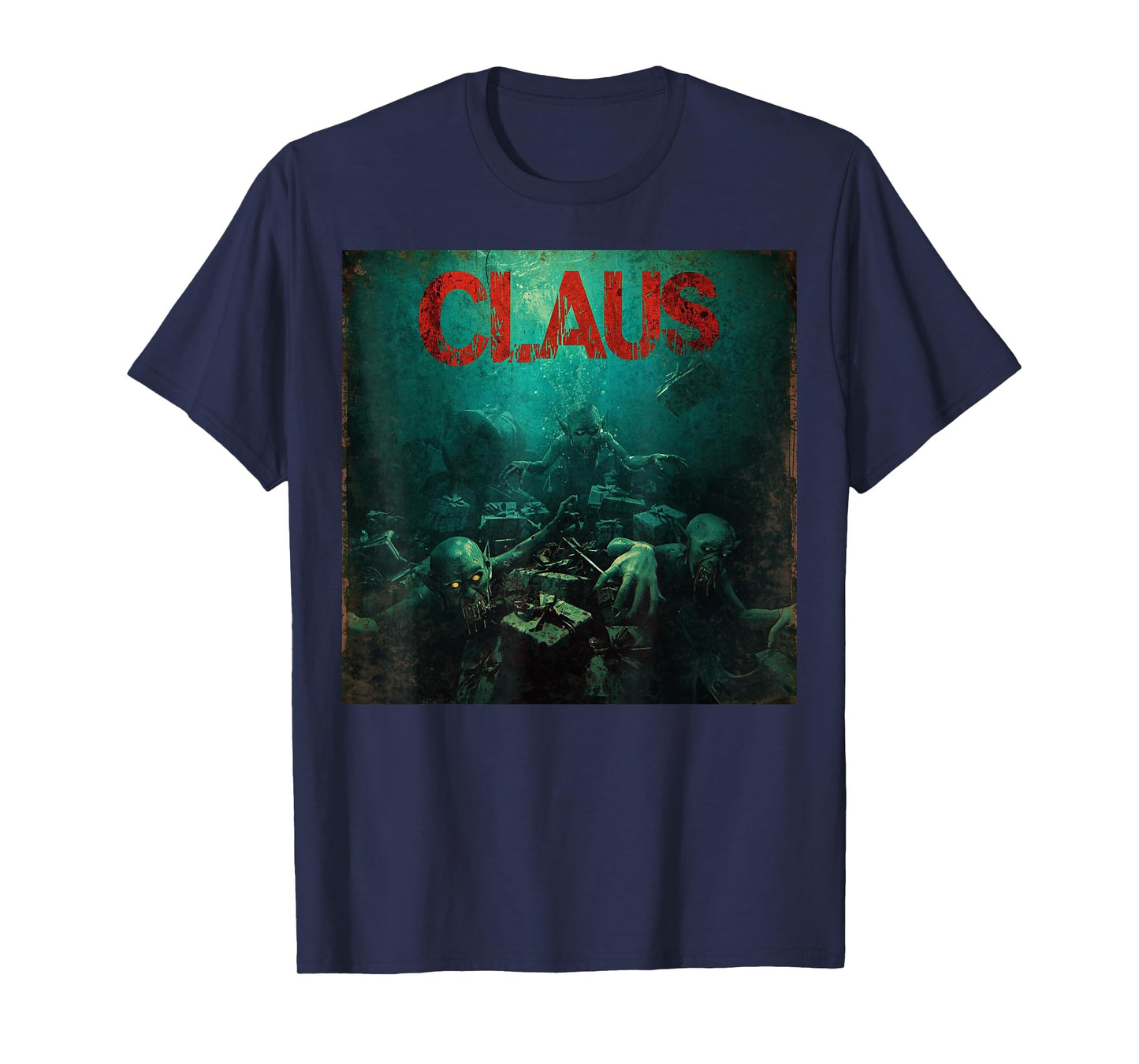 Creepy Claus Horror Christmas Dark Elf Top T-Shirt