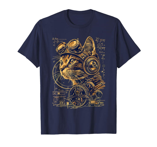 Steam Punk Art Cat Kitten Steampunk T-Shirt for Men Women