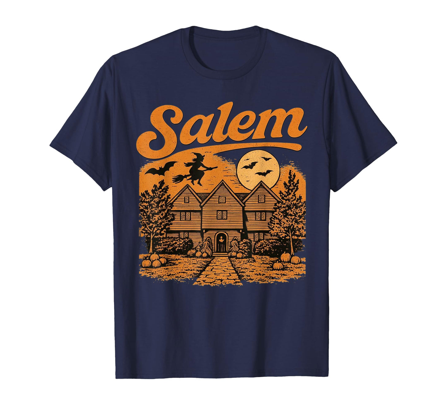Salem Massachusetts Witch House Spooky Full Moon Souvenir T-Shirt