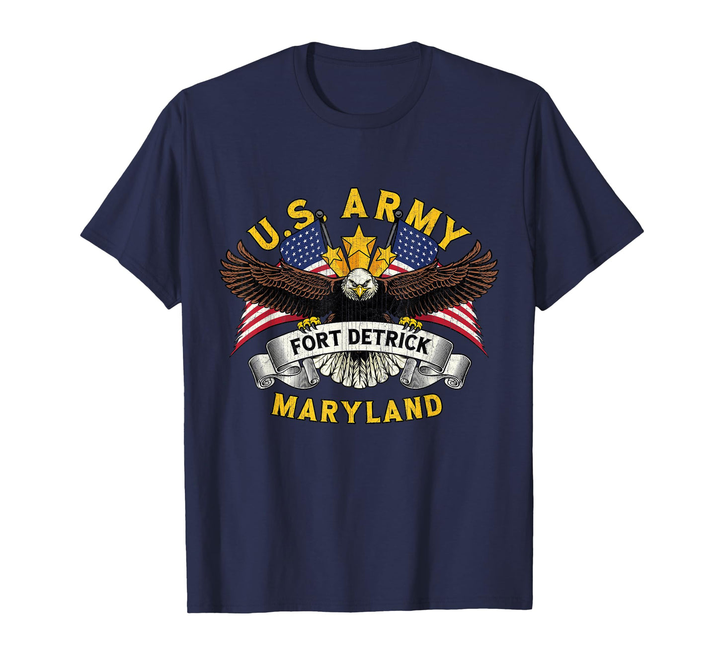 Fort Detrick Maryland MD Vintage Military Base Veterans Day T-Shirt