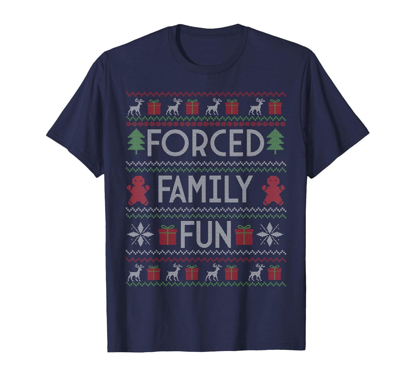 Forced Family Fun Merry Christmas Funny Ugly Christmas T-Shirt