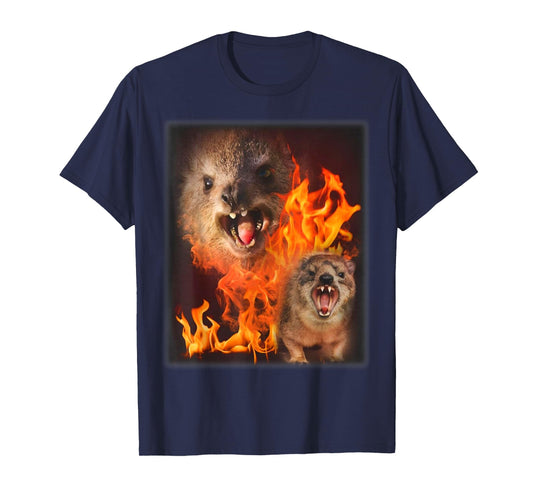 Funny Rock Hyrax Fire Meme T-Shirt
