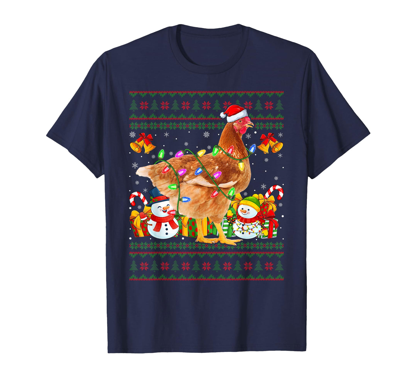 Chicken Ugly Christmas Sweaters Farm Animal Chicken Xmas T-Shirt