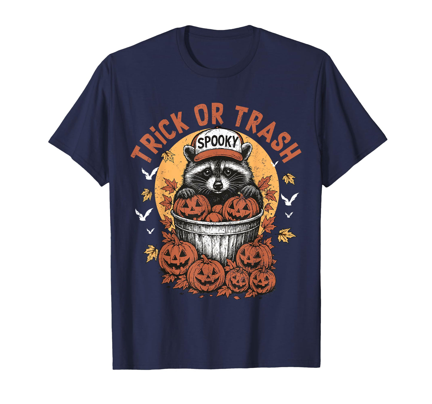 Trick or Trash Treat Funny Raccoon Halloween Ghost Costume T-Shirt