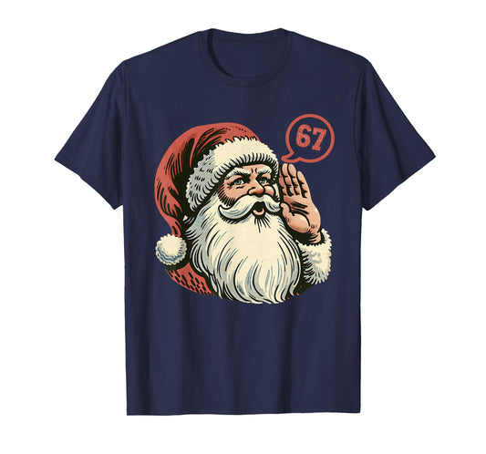 67 Christmas Funny Six Seven Meme Brainrot Santa Claus Boys T-Shirt