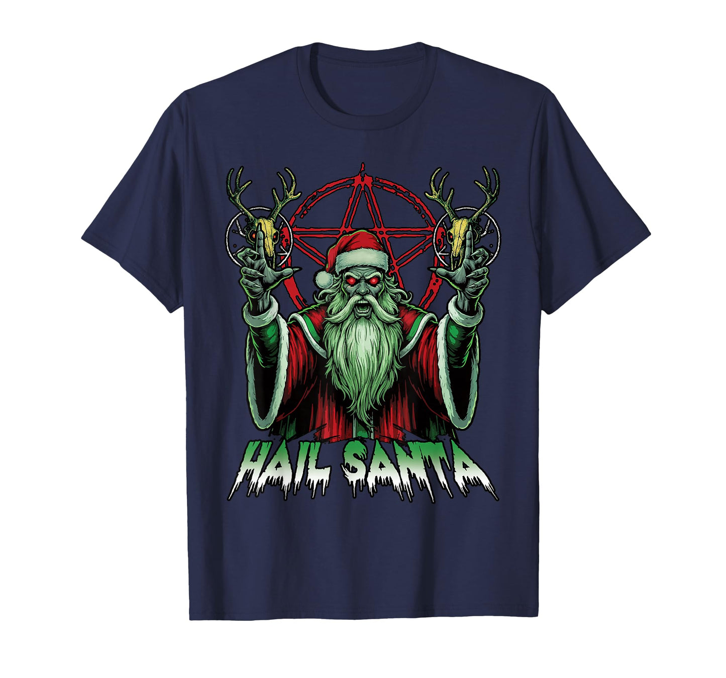 Hail Santa Pagan Happy Solstice Anti Christmas Krampus T-Shirt