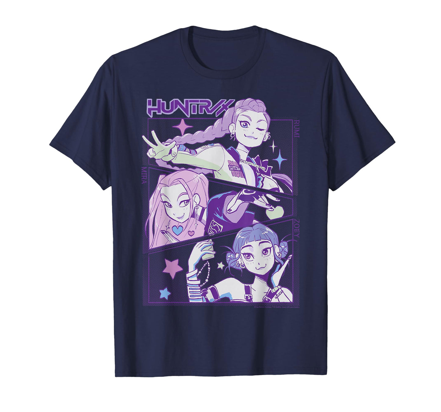 Kpop Demon Hunters Halloween Huntrix Cute Animated Panels T-Shirt