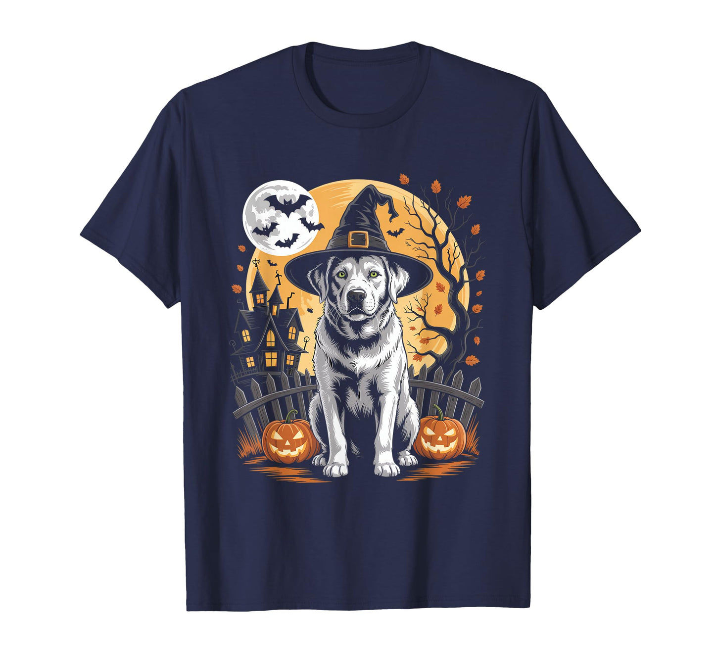 Halloween Labrador Witch Hat - Spooky Dog Pumpkin T-Shirt