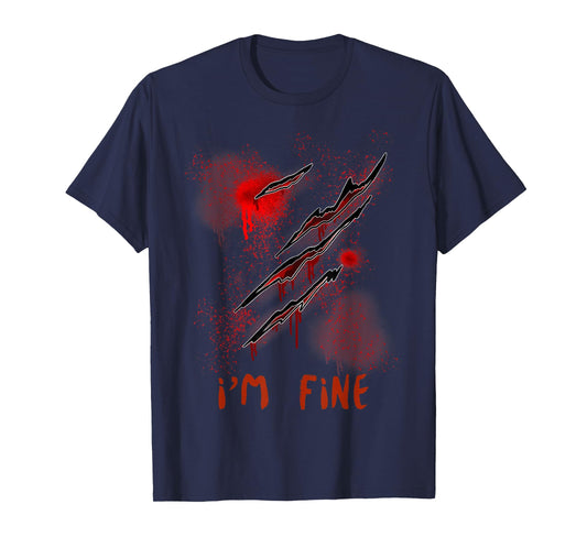 Im Fine With Blood Scary Halloween Men Women Horror T-Shirt