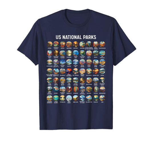 All US National Park Checklist Bucket List Of National Parks T-Shirt