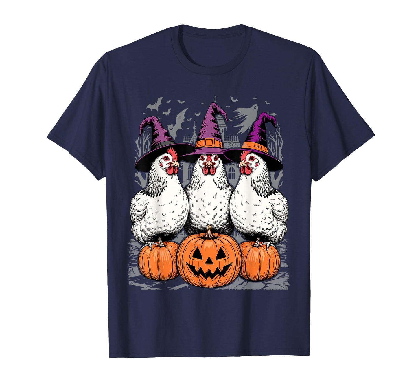 Chicken Witches Funny Halloween Spooky Season Chickens T-Shirt