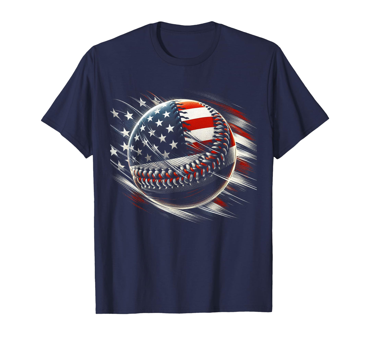 Baseball 4th Of July Men USA American Flag Boys Patriotic T-Shirt