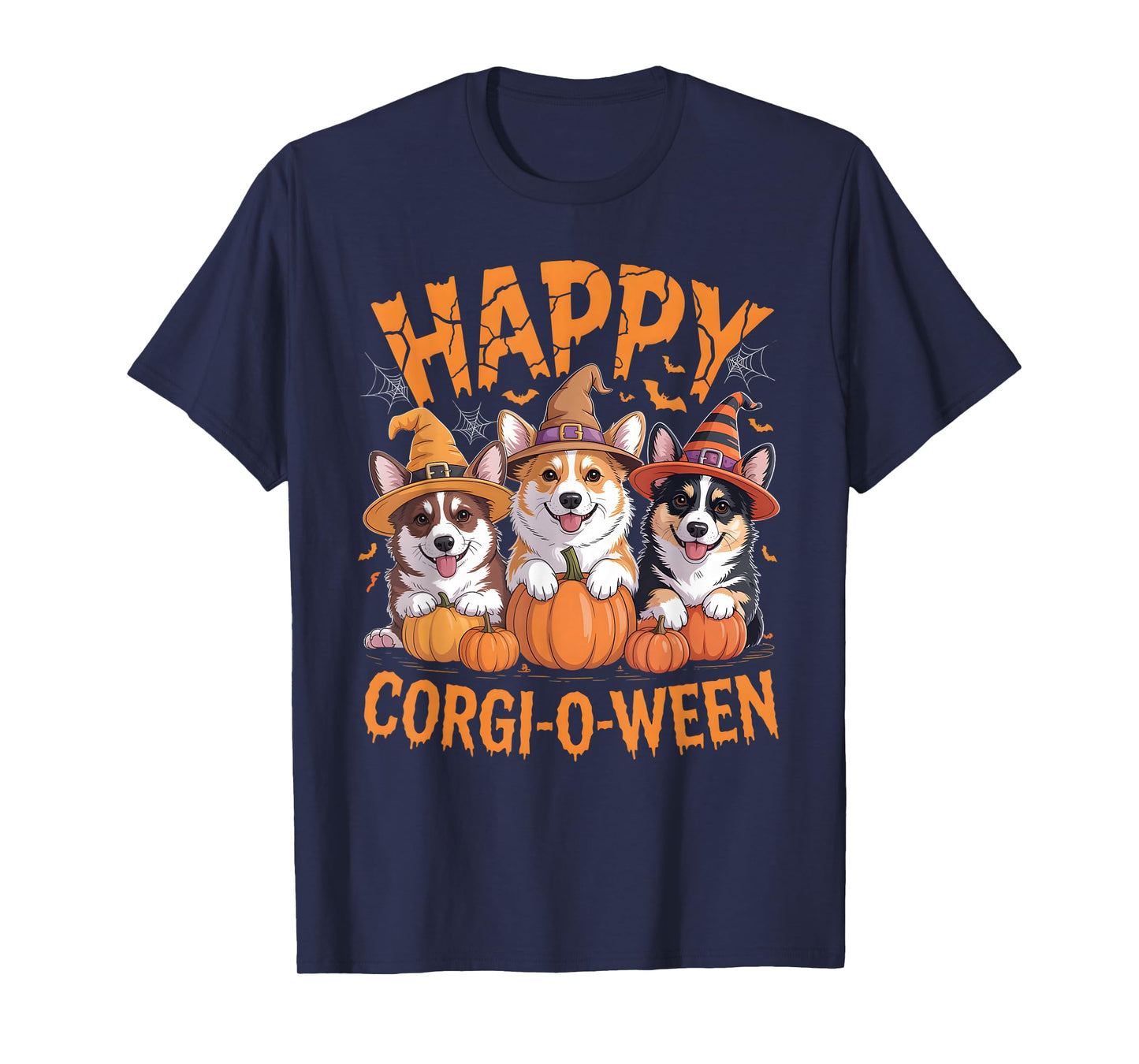 Happy Corgi-O-Ween Corgi Dogs Funny Halloween Pumpkin Outfit T-Shirt