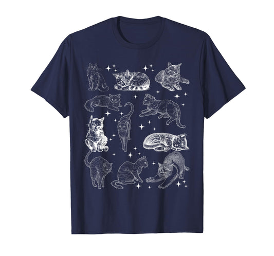 Vintage 90s Tattoo Cat Retro Kitten Nature Cat Lover Cat Mom T-Shirt