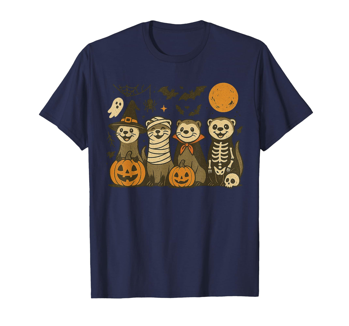 Halloween Ferret Costumes Ghost Witch Mummy Gifts Men Women T-Shirt