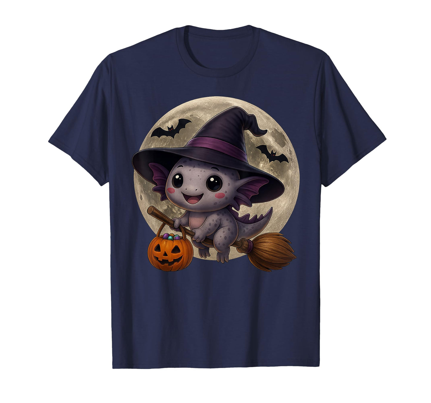 Axolotl Witch Halloween Tees for Men Women Costume Gifts T-Shirt