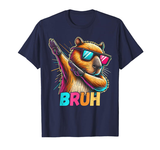 Funny Dabbing Capy Bruh Teens Youth Kids Meme Rodent Lovers T-Shirt
