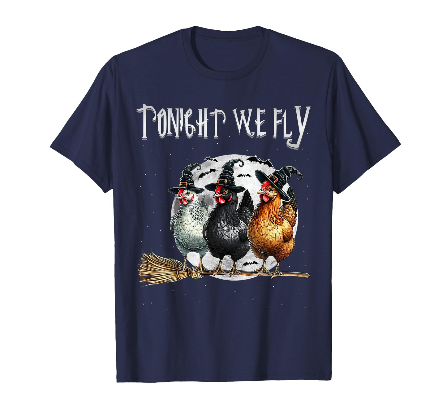 Funny Chicken Witches Horror Halloween Nights Spooky Season T-Shirt