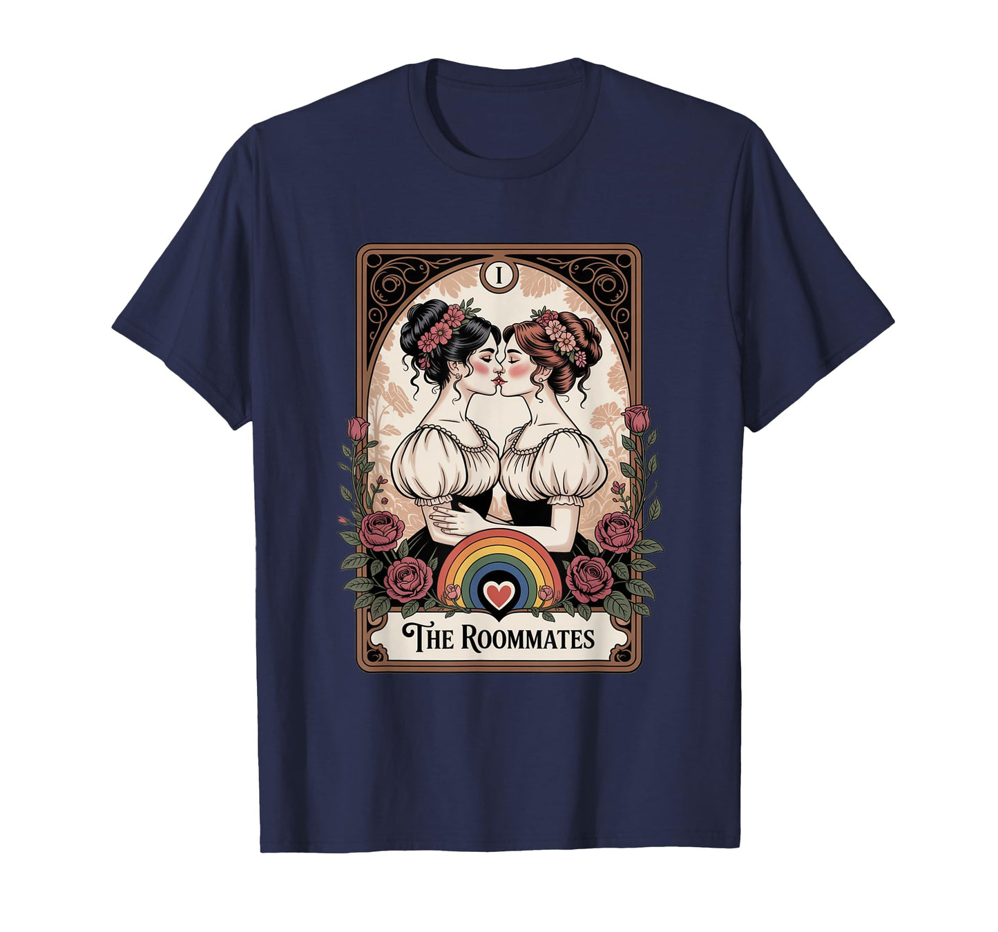 Roommates Vintage Tarot Pride Lesbian Art T-Shirt