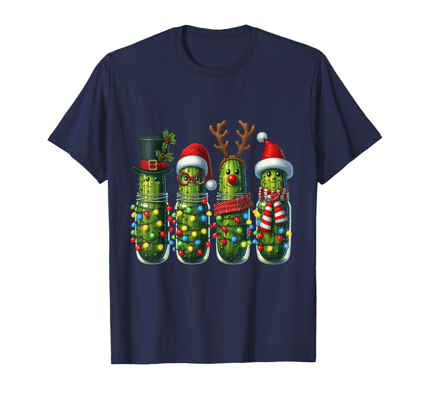 Christmas Pickle Squad Mason Jar Lights T-Shirt