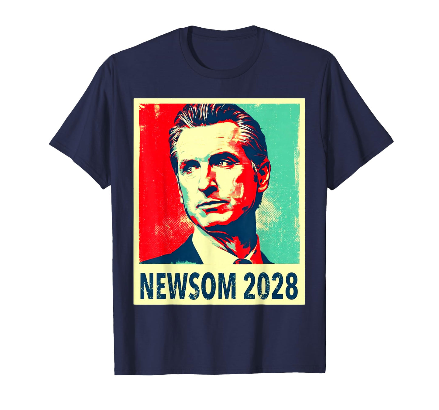i Stand with Gavin Newsom 2028 for President American Flag T-Shirt