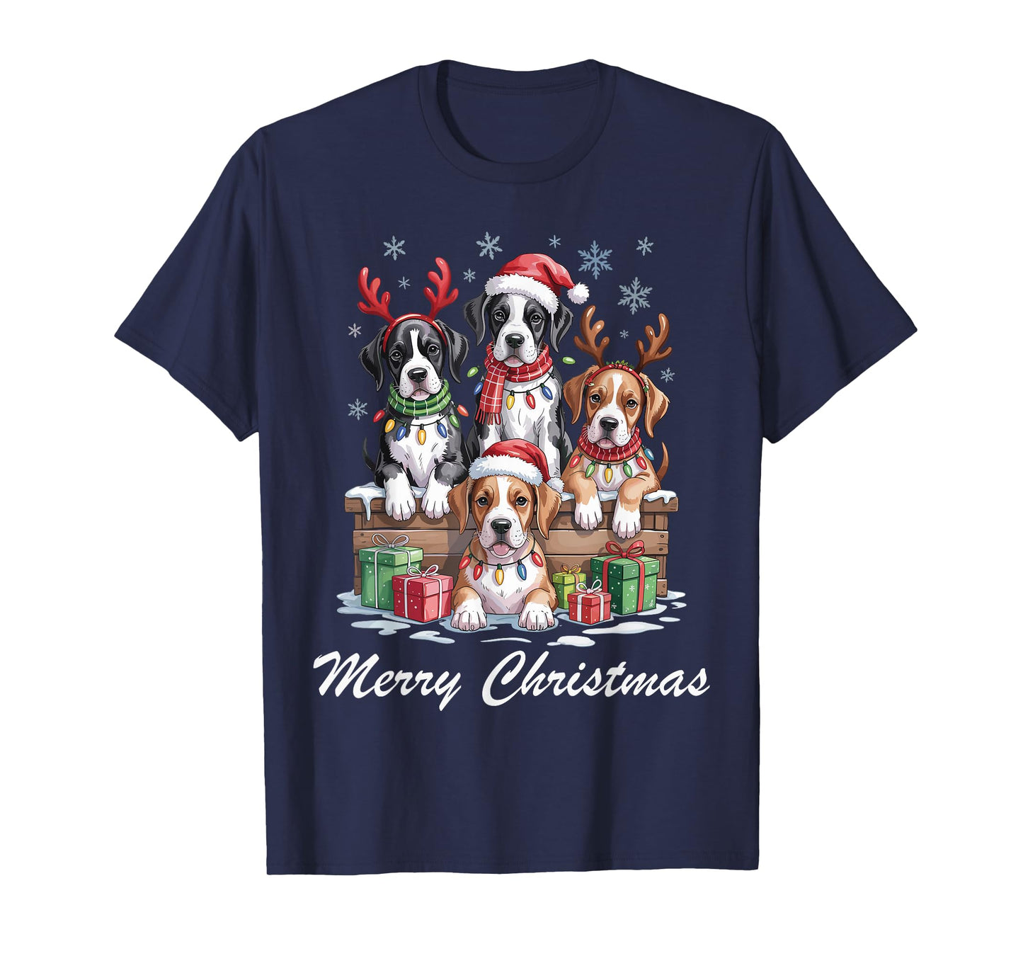 Great Dane Merry Christmas Funny Dog Lovers Holiday Pajama T-Shirt