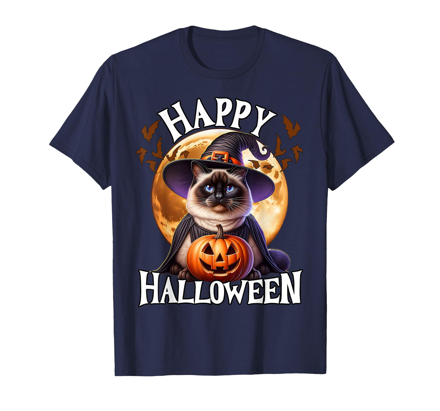 Halloween Siamese Cat Witch Costume Halloween Siamese Cat T-Shirt