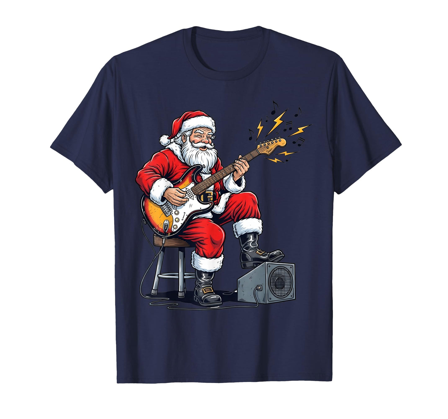 Christmas Guitar Player Santa Xmas Boys Kids Men Guitarist T-Shirt