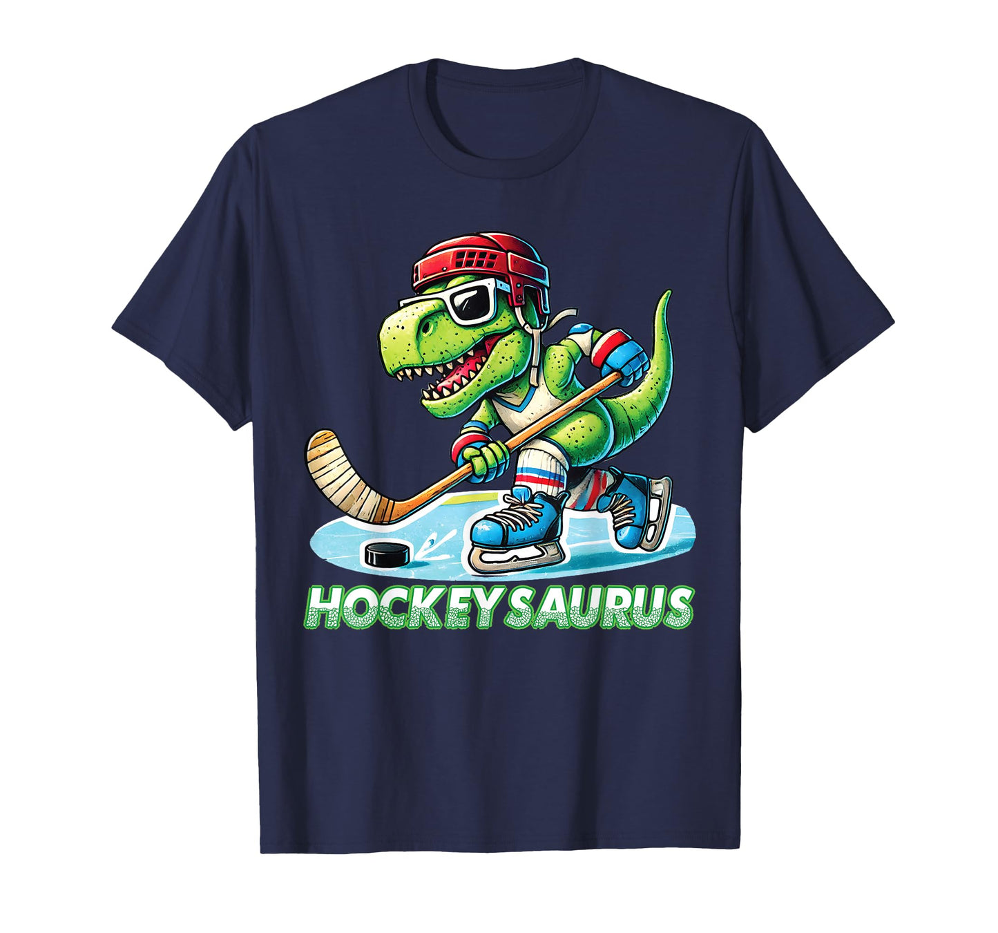Hockeysaurus Dinosaur Ice Hockey Trex Kids Boys Ice Hockey T-Shirt