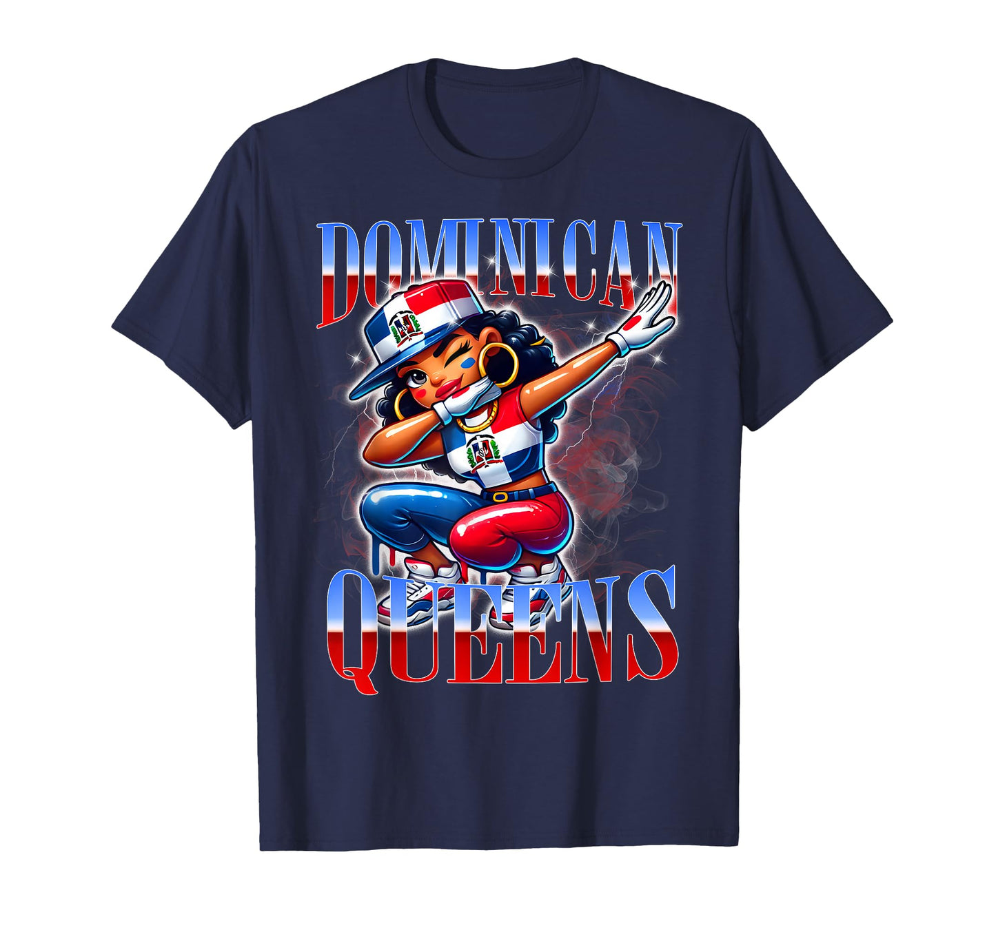 Dominican Queens Dab Urban Streetwear Pride Design T-Shirt
