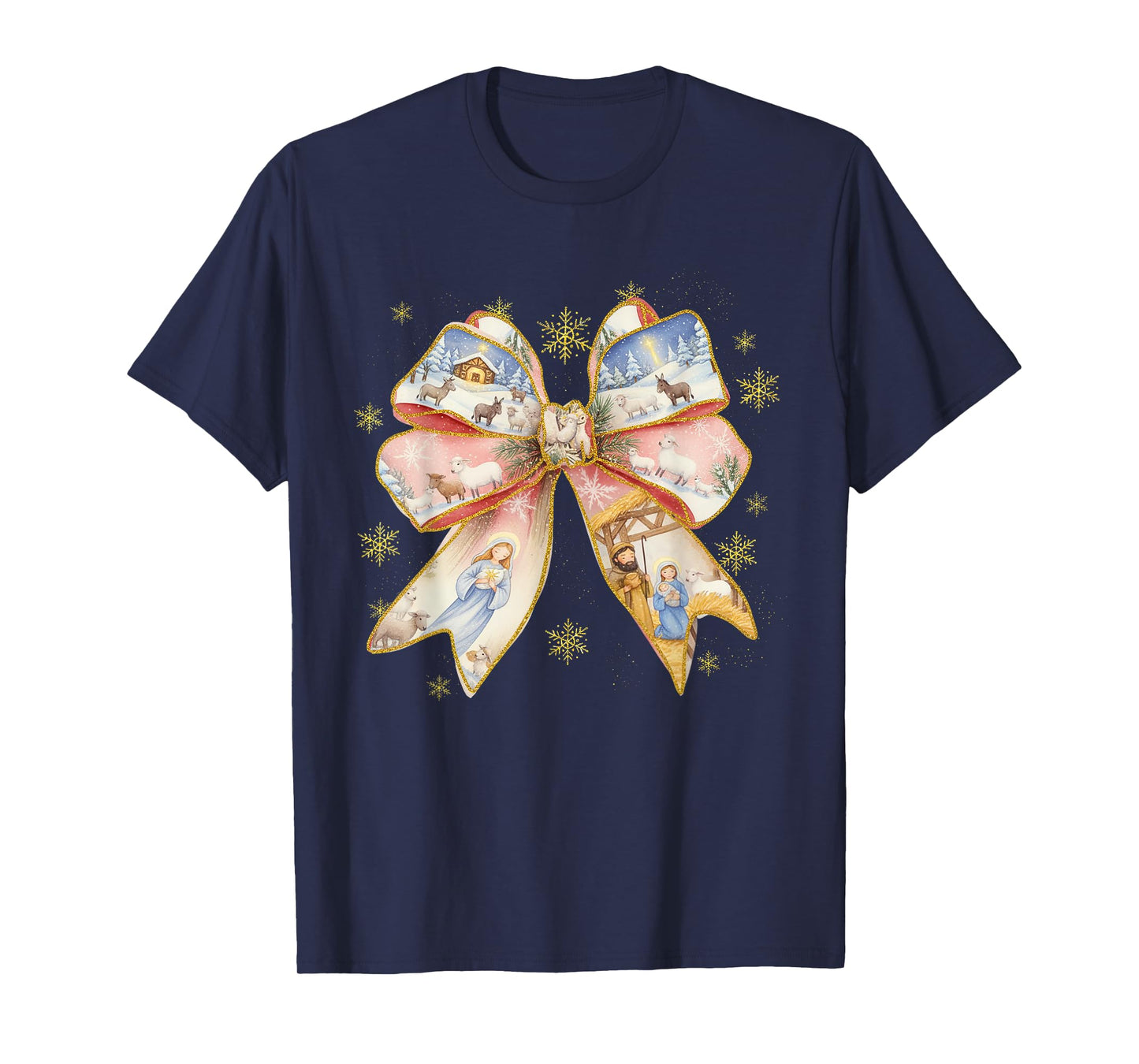 Jesus God Lover Coquette Nativity Scene Christmas Xmas Vibes T-Shirt