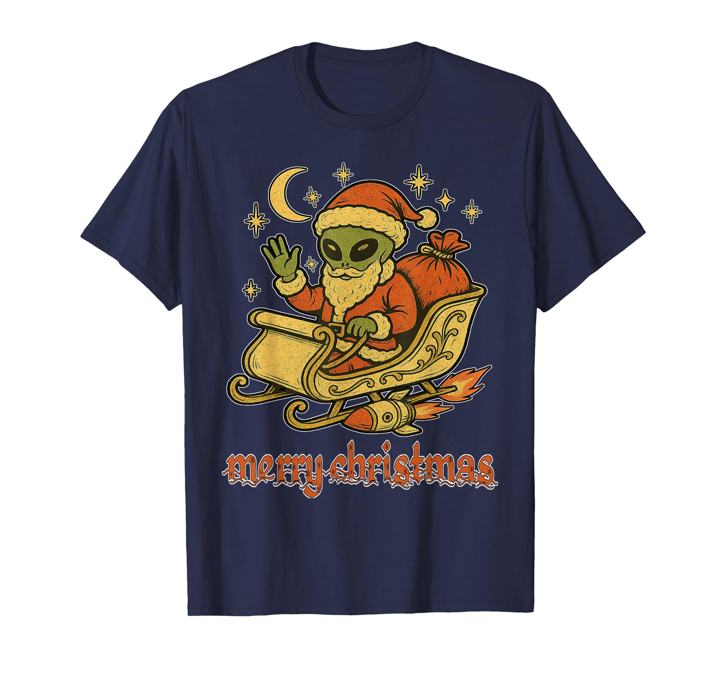 Merry Christmas from Alien Santa and his Cosmic Sleigh Ride T-Shirt