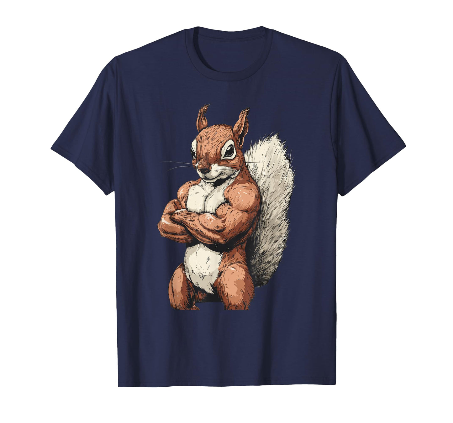 Muscular Squirrel Powerlifting Weightlifting Gym Workout T-Shirt