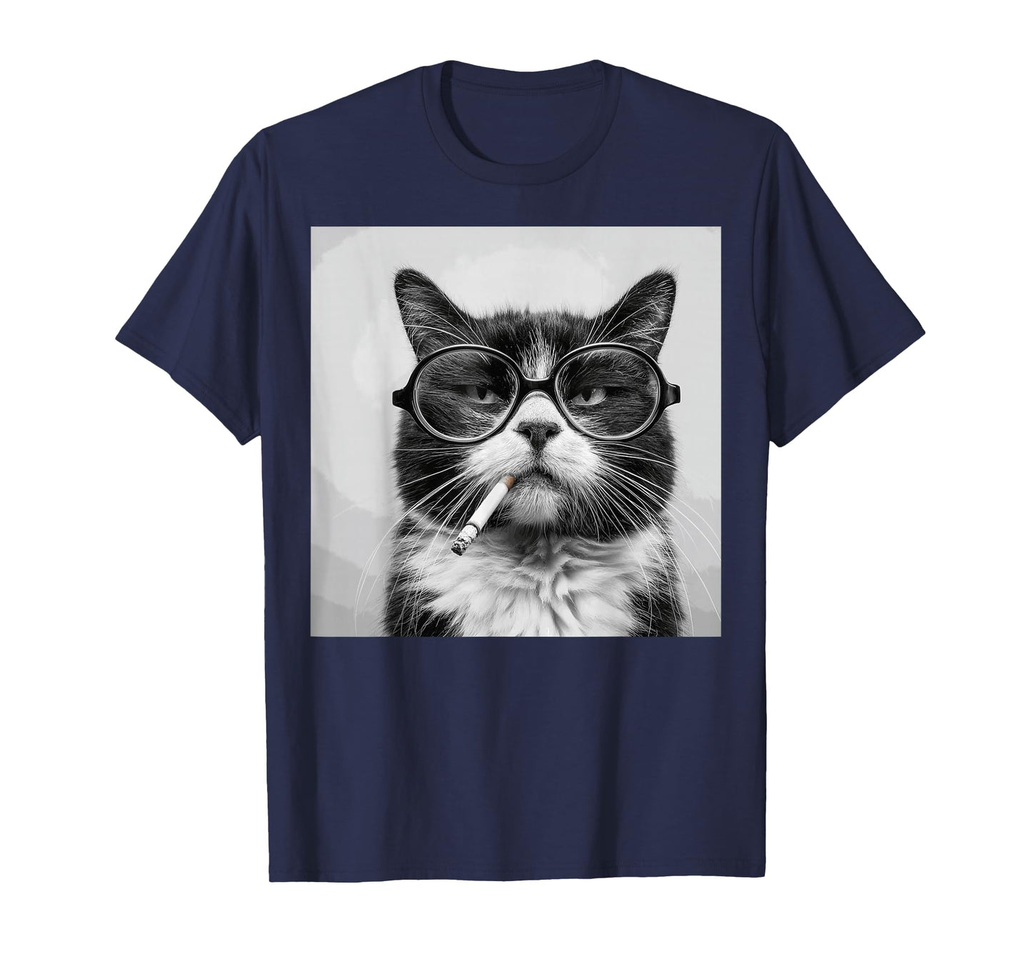 Funny Graphic Cat Smoking Adult Funny T-Shirt