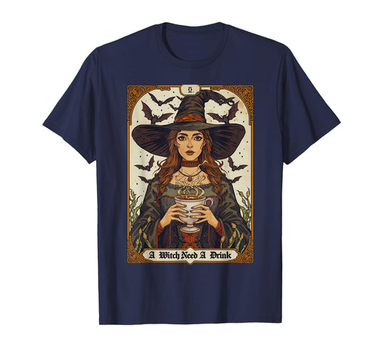 Vintage Halloween Witch Pumpkin Spice Latte Syrup Creamer T-Shirt