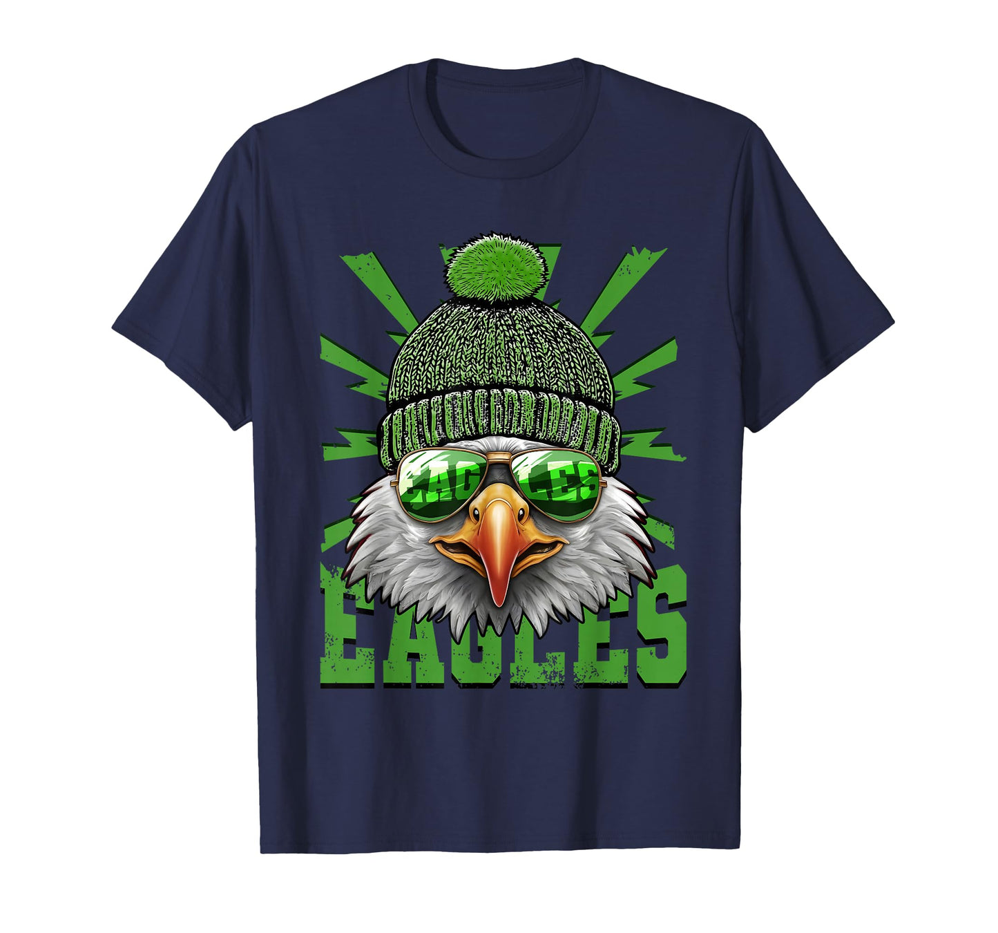 Vintage Cool Face Eagles with Sunglasses Women Men Tees T-Shirt