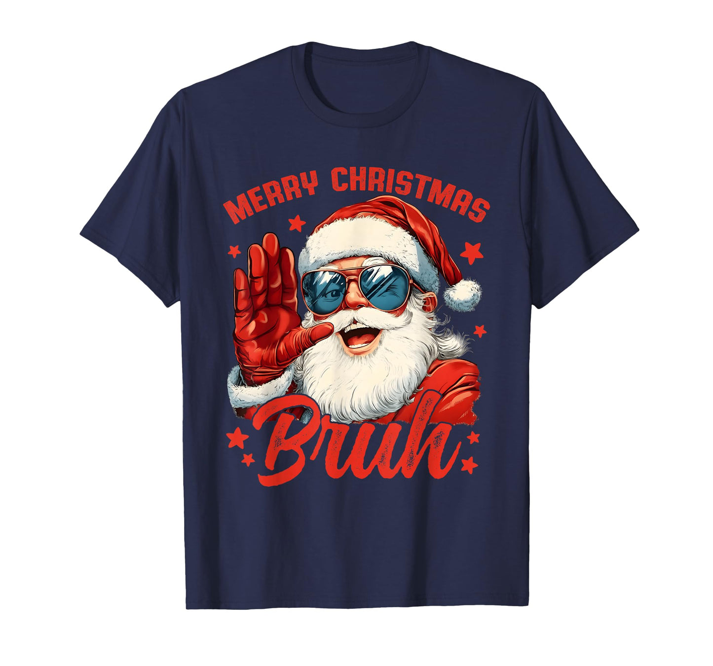 Merry Christmas Bruh Funny Santa Claus Retro Men Women Kids T-Shirt