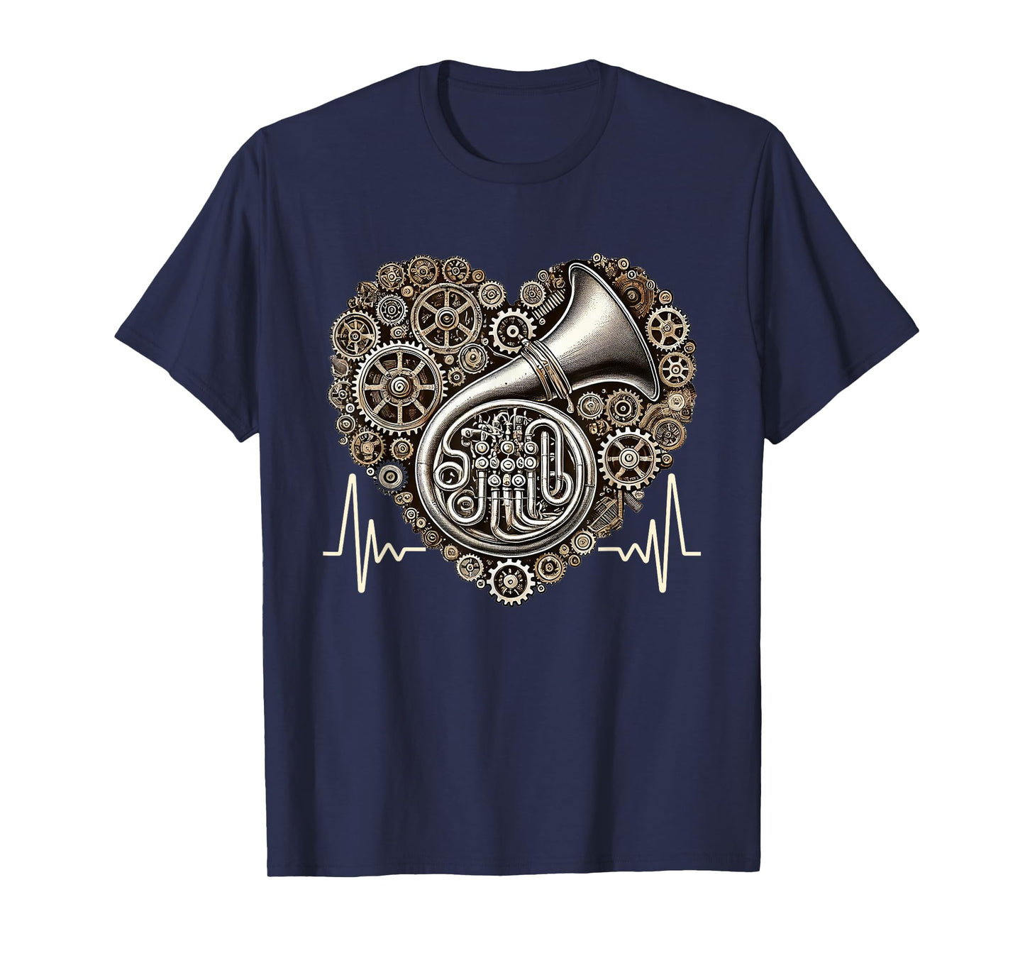 Tuba Heartbeat Steampunk Brass Music Tubist T-Shirt