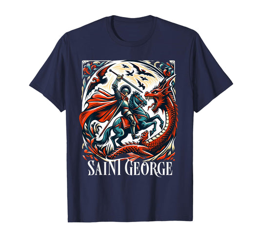 Saint George and the Dragon England Catholic T-Shirt
