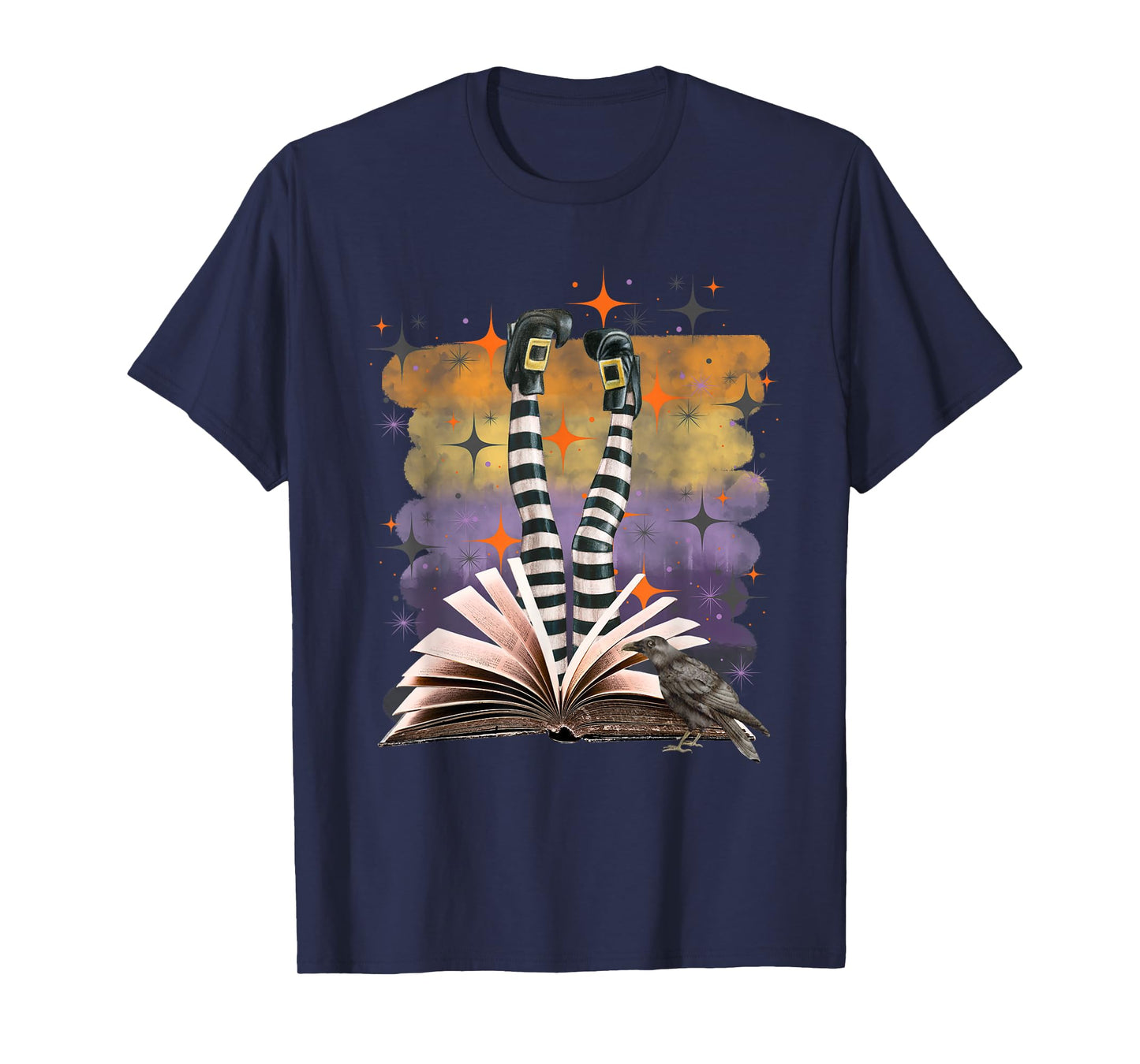 Halloween Witch Book Design Spooky Magical Library Art T-Shirt