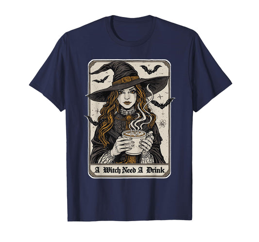 Vintage Halloween Witch Pumpkin Spice Latte Syrup Creamer T-Shirt