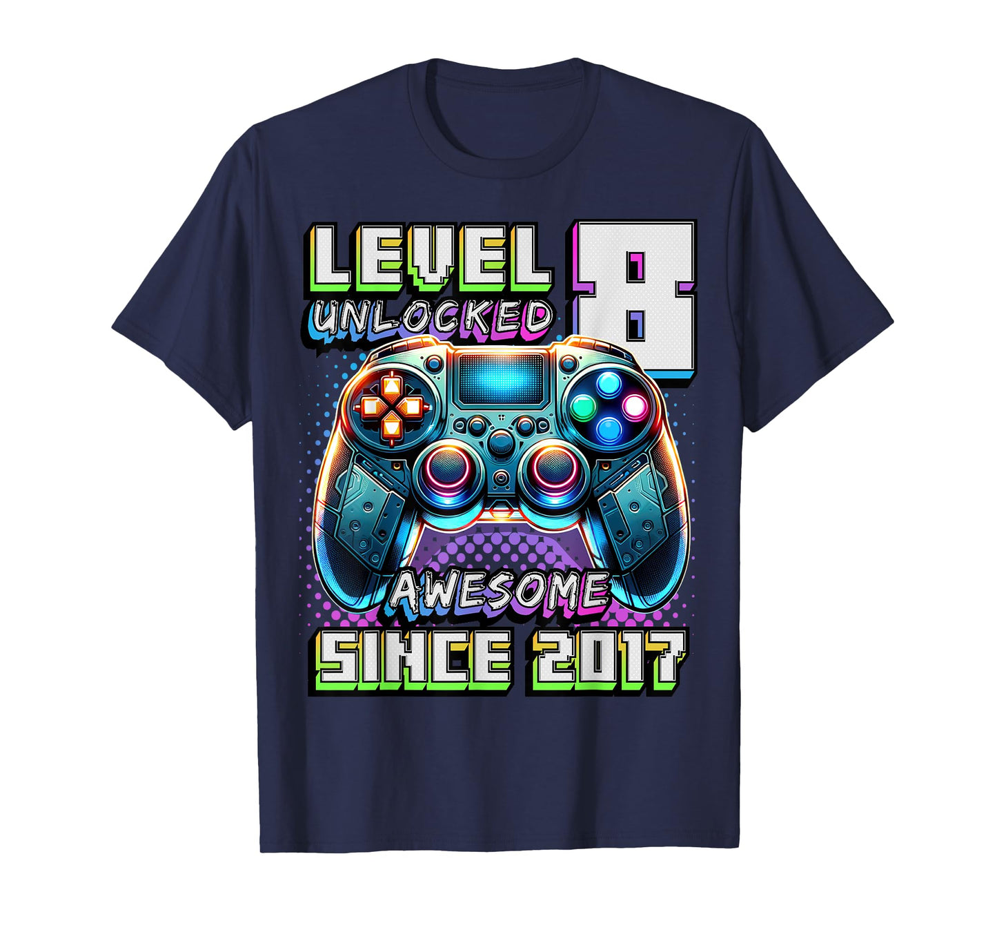 8th Birthday Boy Level 8 Gamer 8 Year Video Game Party T-Shirt