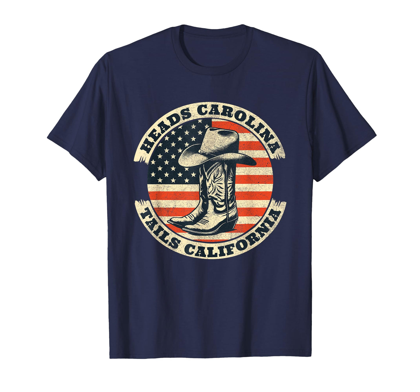 Heads Carolina Tail California Retro Vintage Country T-Shirt