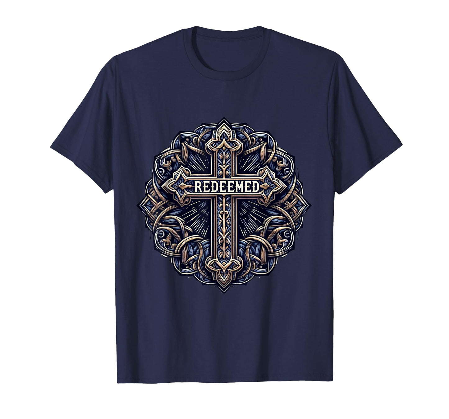 Redeemed Cross Mens Christian Jesus T-Shirt
