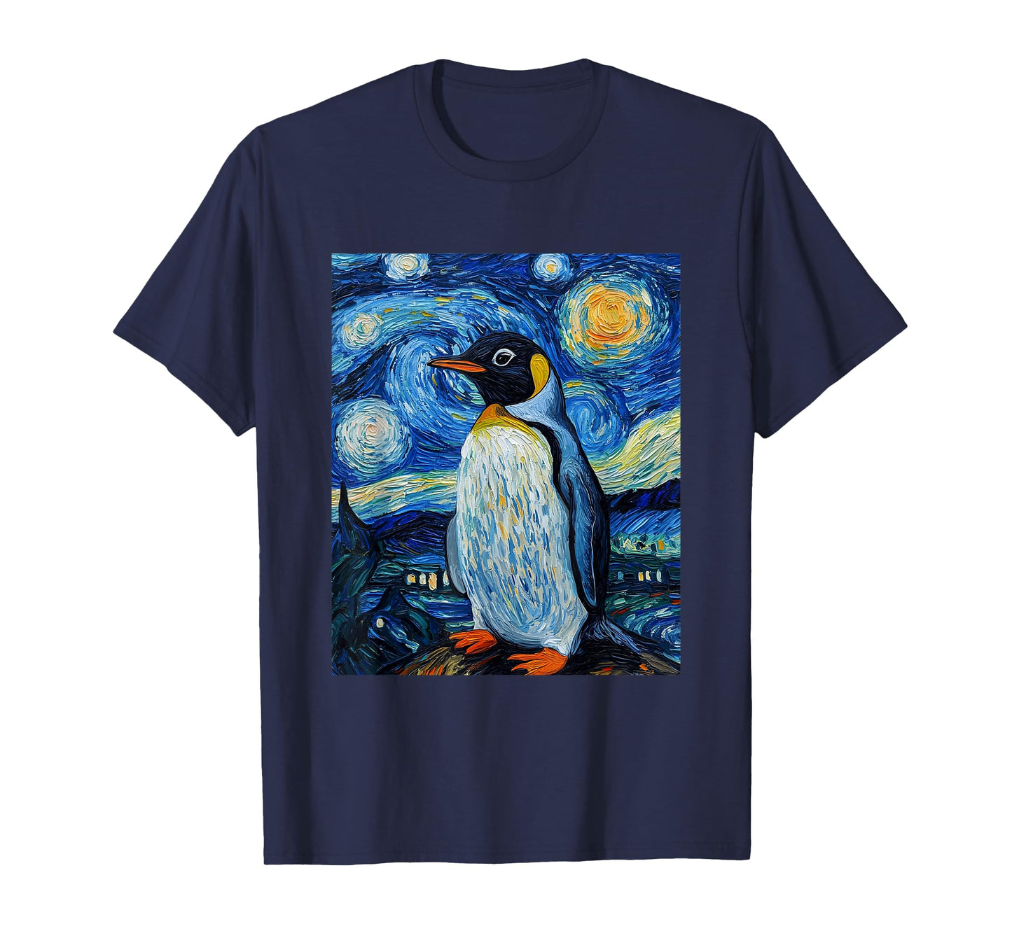 Penguin Bird - Van Gogh Style - Starry Night T-Shirt