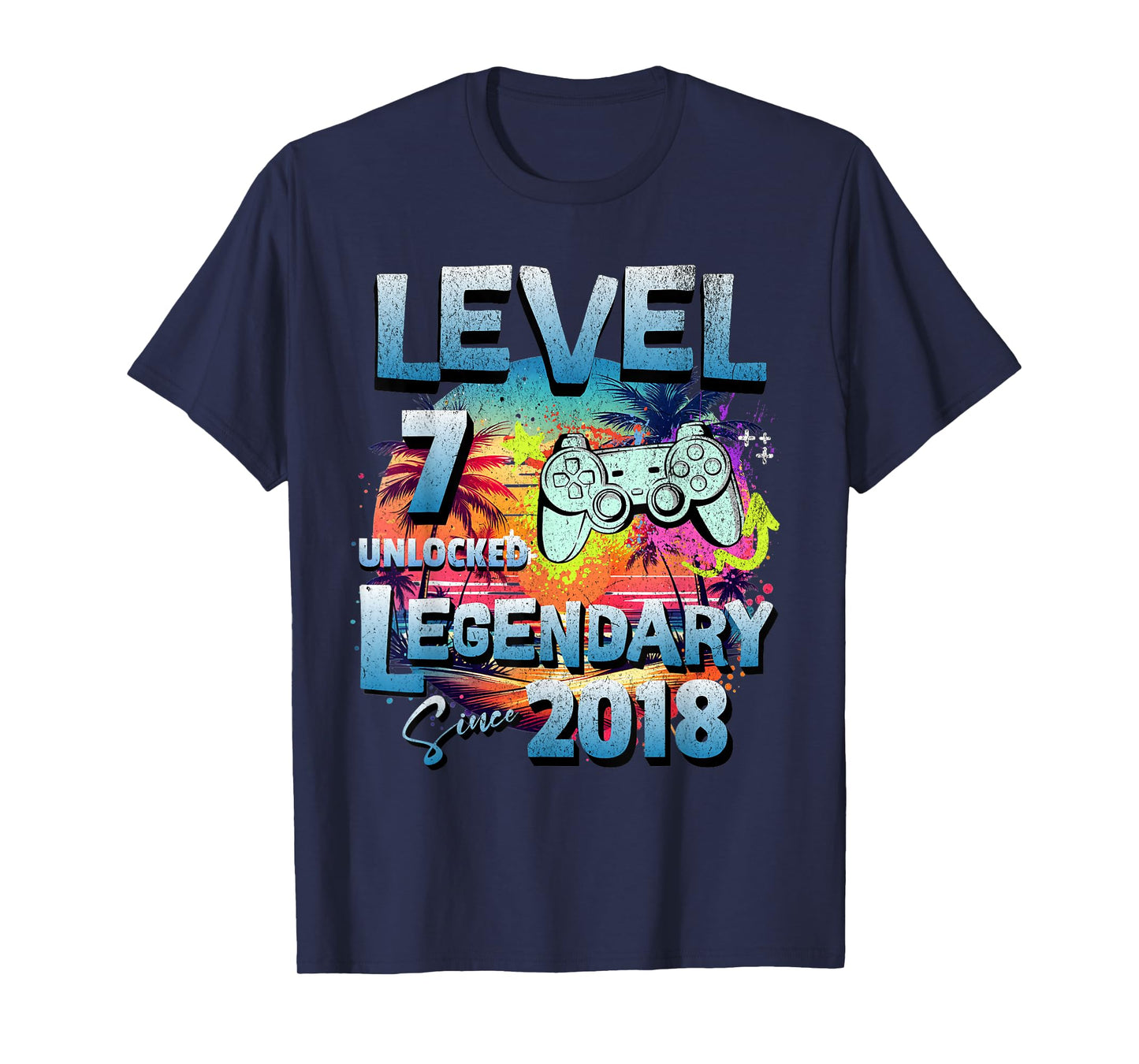 Level 7 years old unlocked since 2018 Legendary birthday T-Shirt