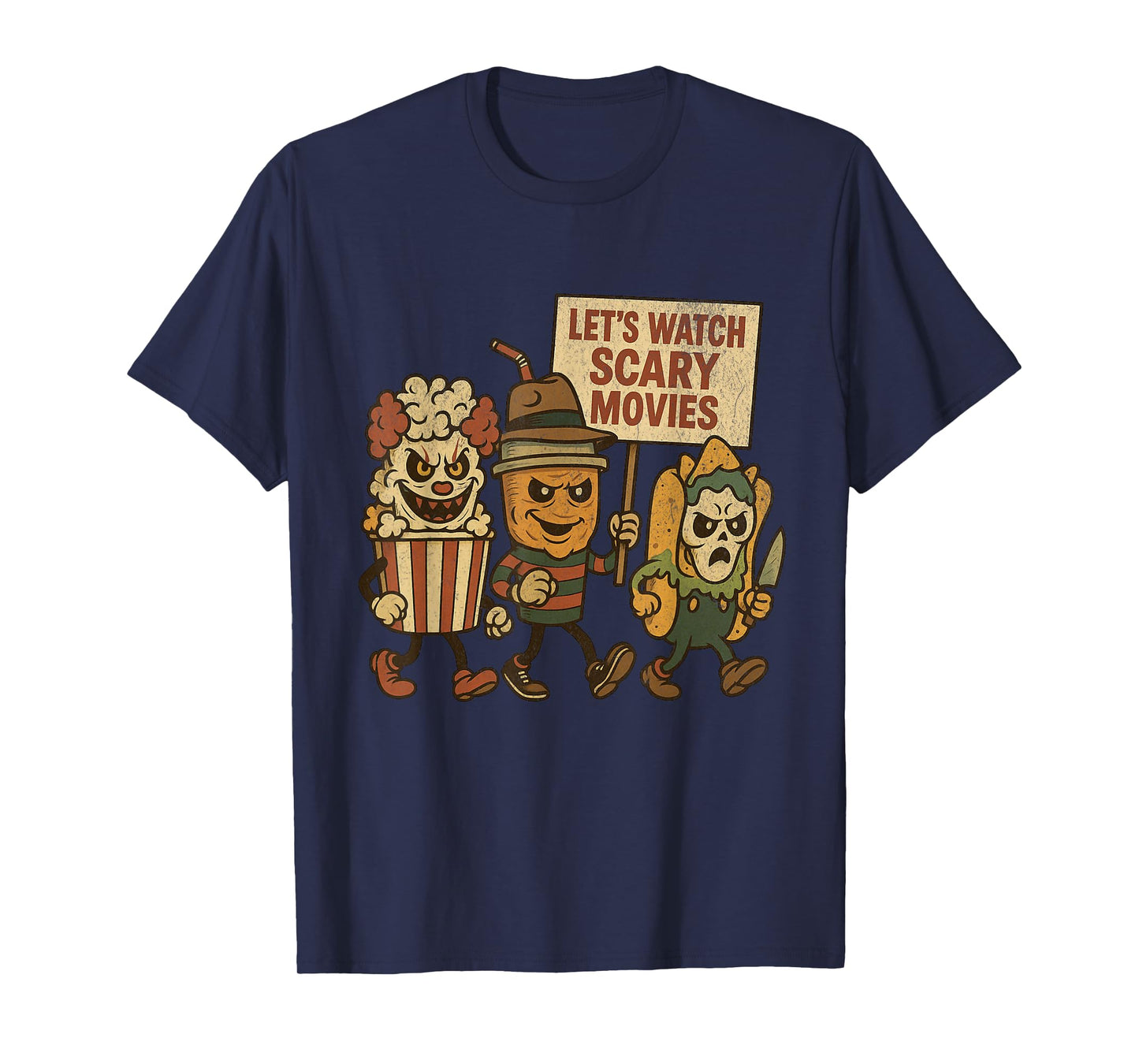 Funny Halloween Let's Watch Scary Movies Horror Fan T-Shirt